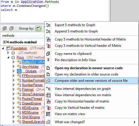 methods diff in cppdepend