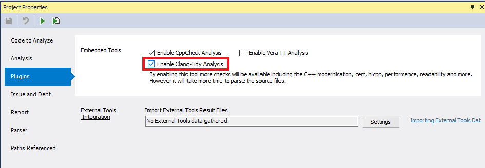 modernization configuration in cppdepend