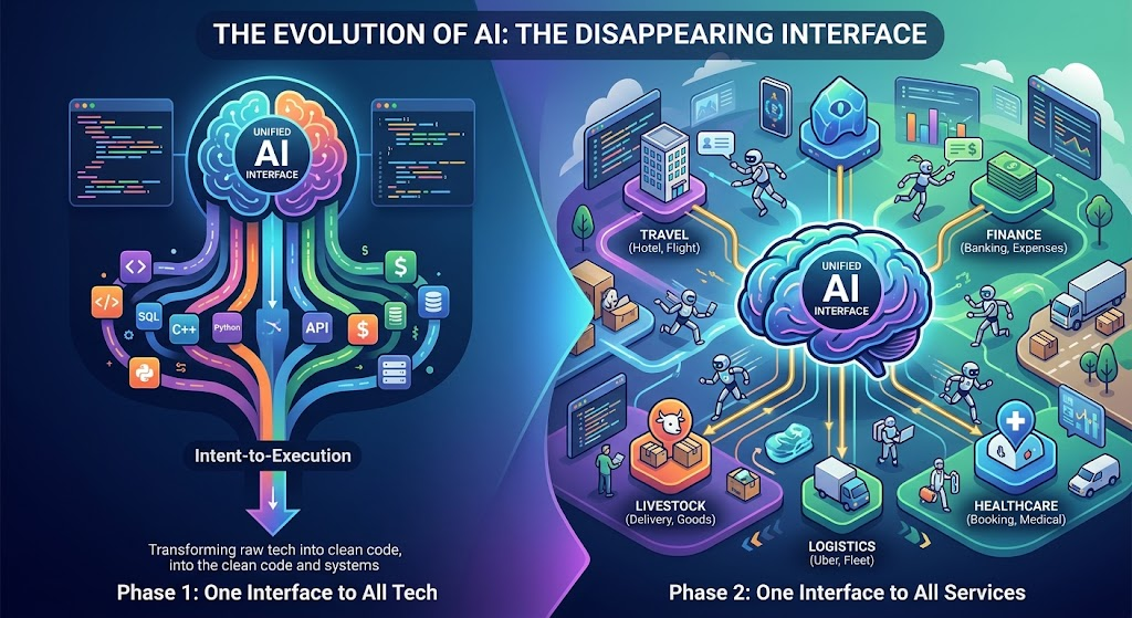 The evolution of AI: the disappearing interface — from one interface to all tech to one interface to all services