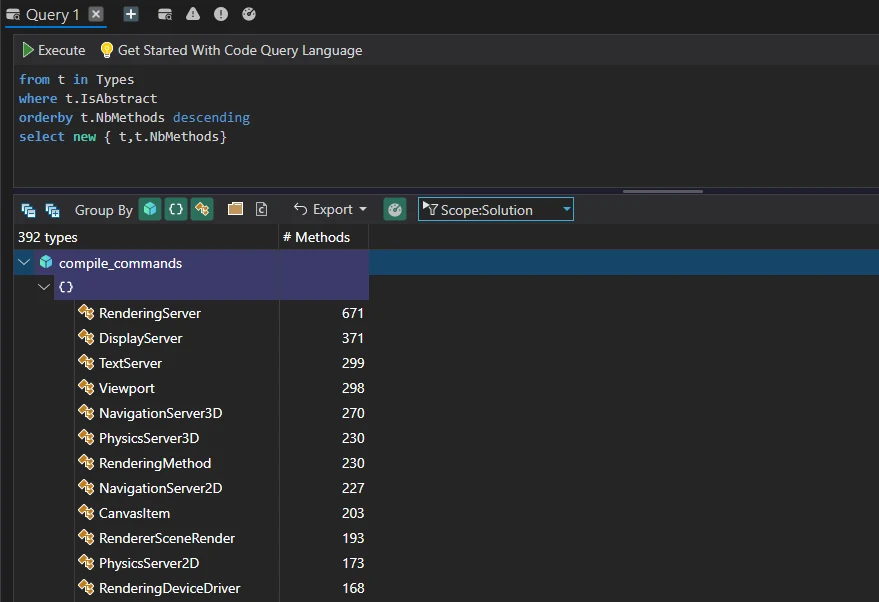Abstrakte Godot-Server-Schnittstellen mit über 100 virtuellen Methoden