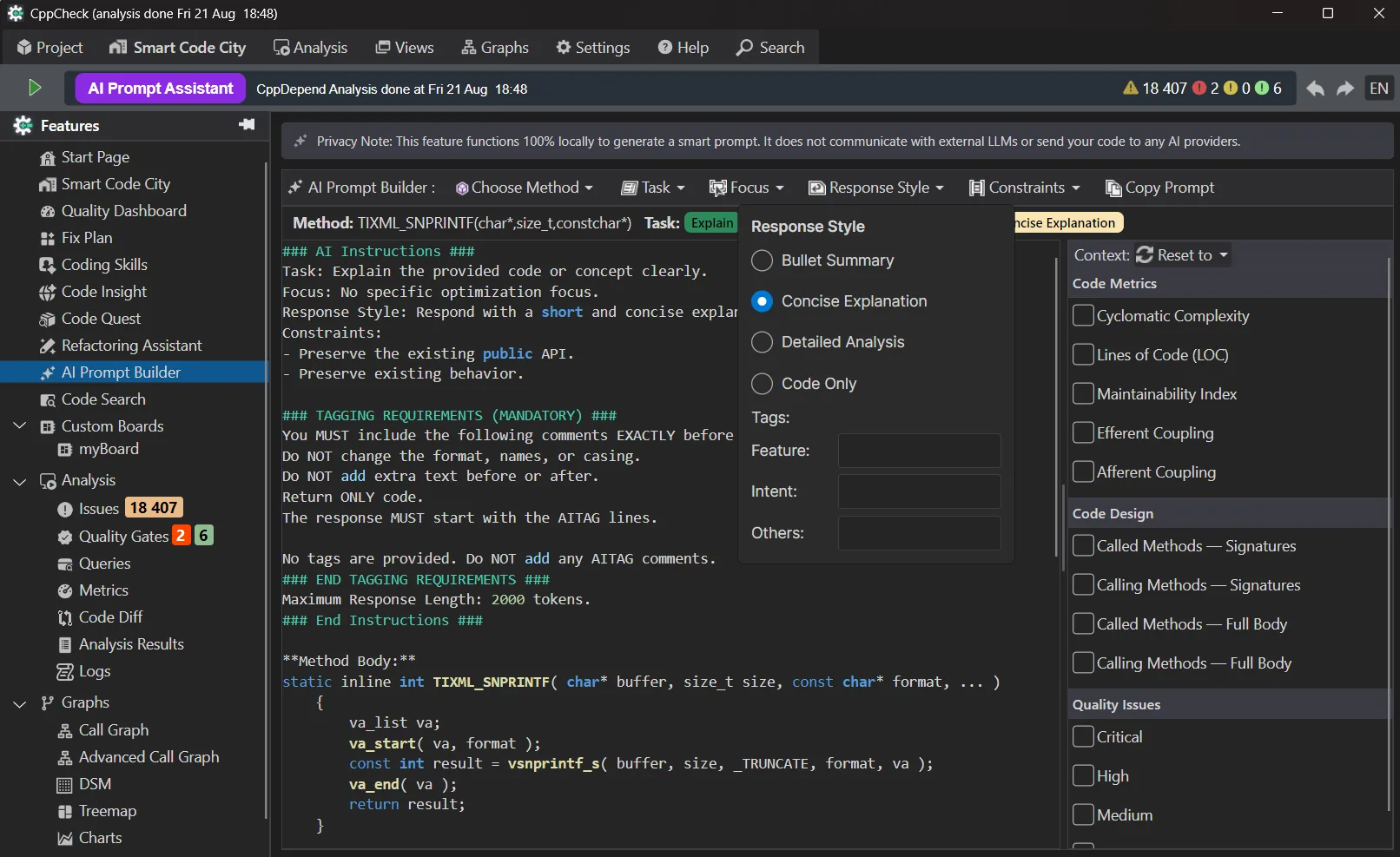 KI-Prompt-Builder – Auswahl des Antwortstils
