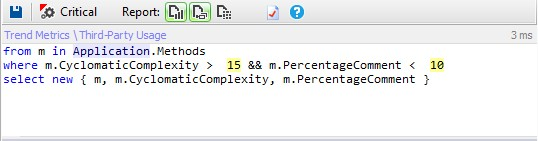 browse for not commented methods with linq