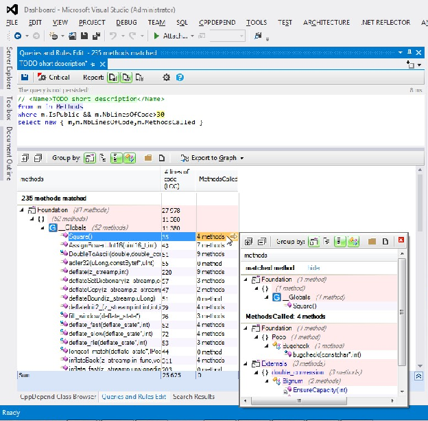 cqlinq query result