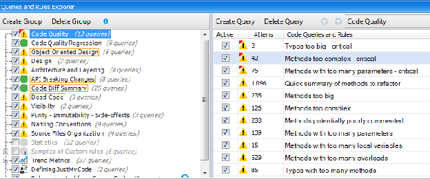 CppDepend rules by category