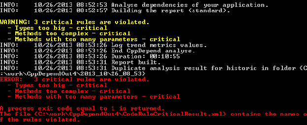 Command line critical rules
