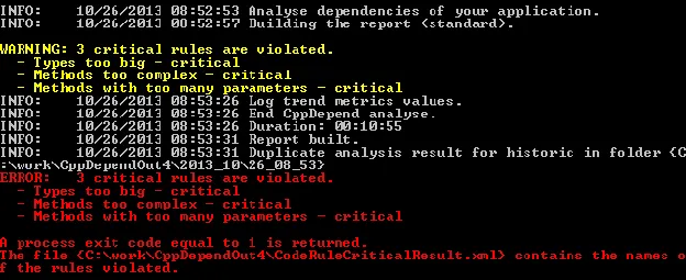 Command line critical rules