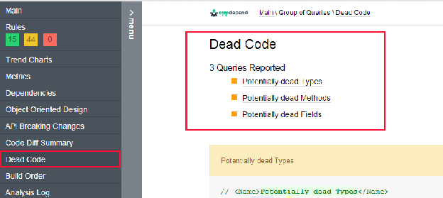 Extra report sections for Linq Queries