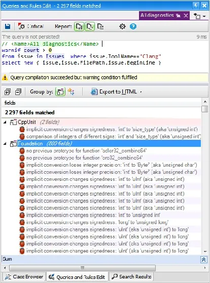 Clang-Diagnosen in CppDepend