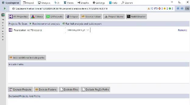 Project types dialog