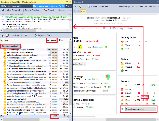 issues list in cppdepend