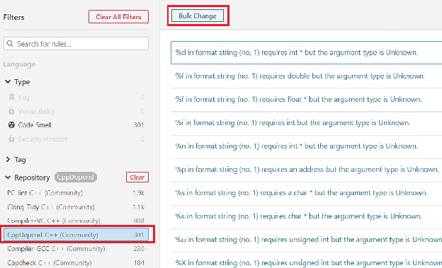 Bulk Change CppDepend rules