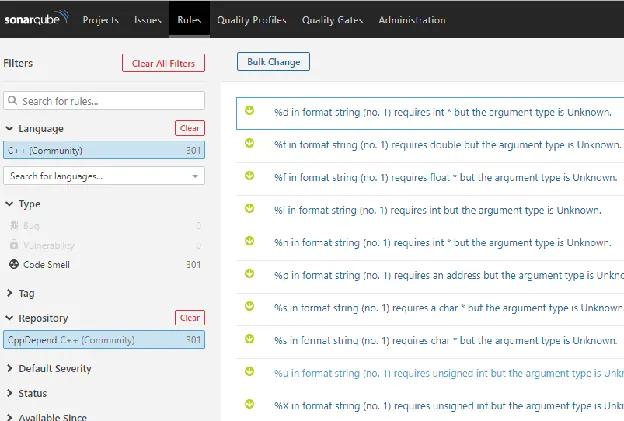 Rules tab CppDepend