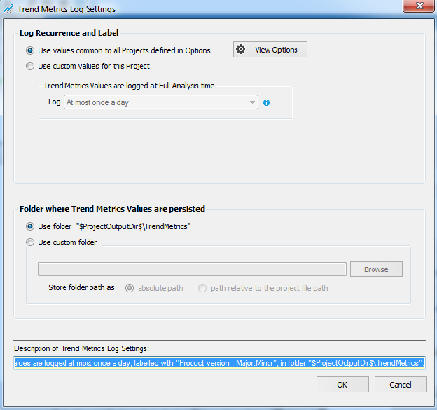 trend log in cppdepend