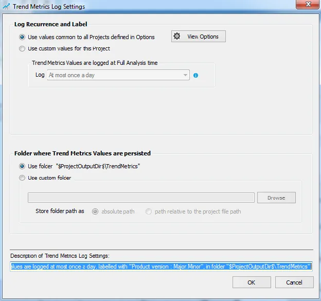 trend log in cppdepend