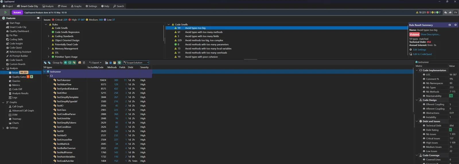 Issues Explorer — CppDepend