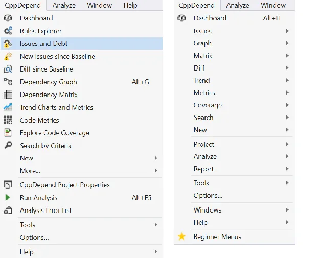 Simplified Menu for the Visual Studio Extension