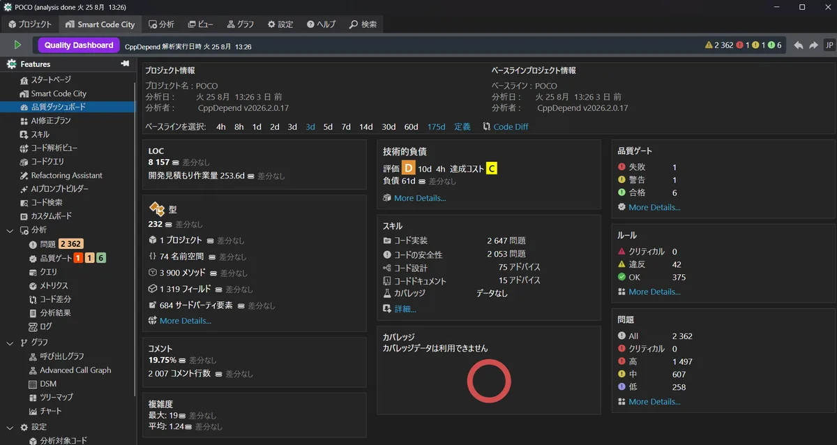 CppDepend UI in Japanese