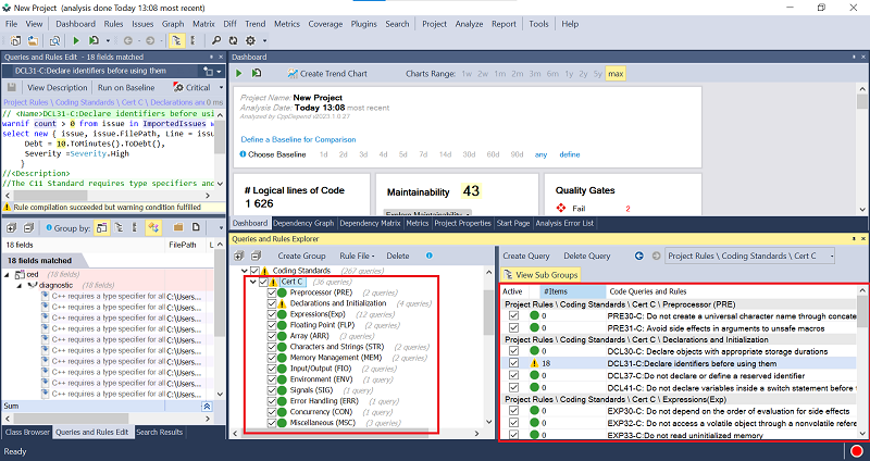 cert c rules in CppDepend