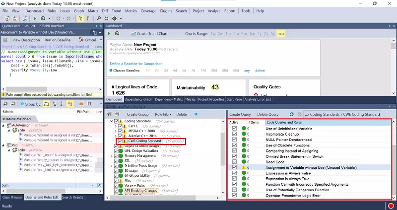 cwe rules in CppDepend