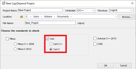 cert c rules in CppDepend