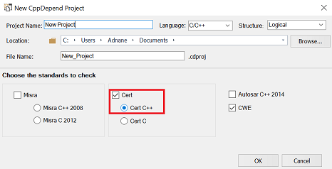 cert c++ rules in CppDepend