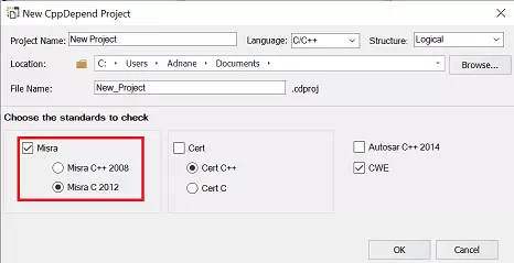 misra c rules in CppDepend