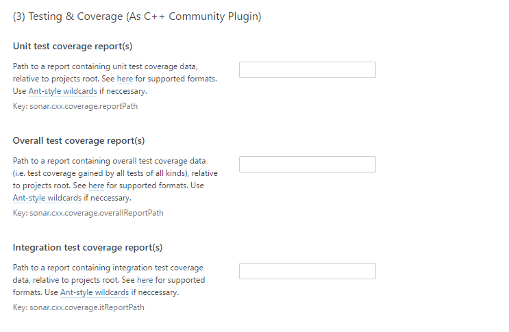 cppdepend coverage configuration in sonarqube