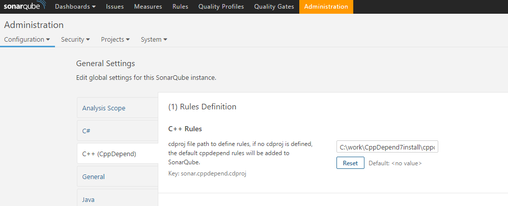 CppDepend rules in SonarQube